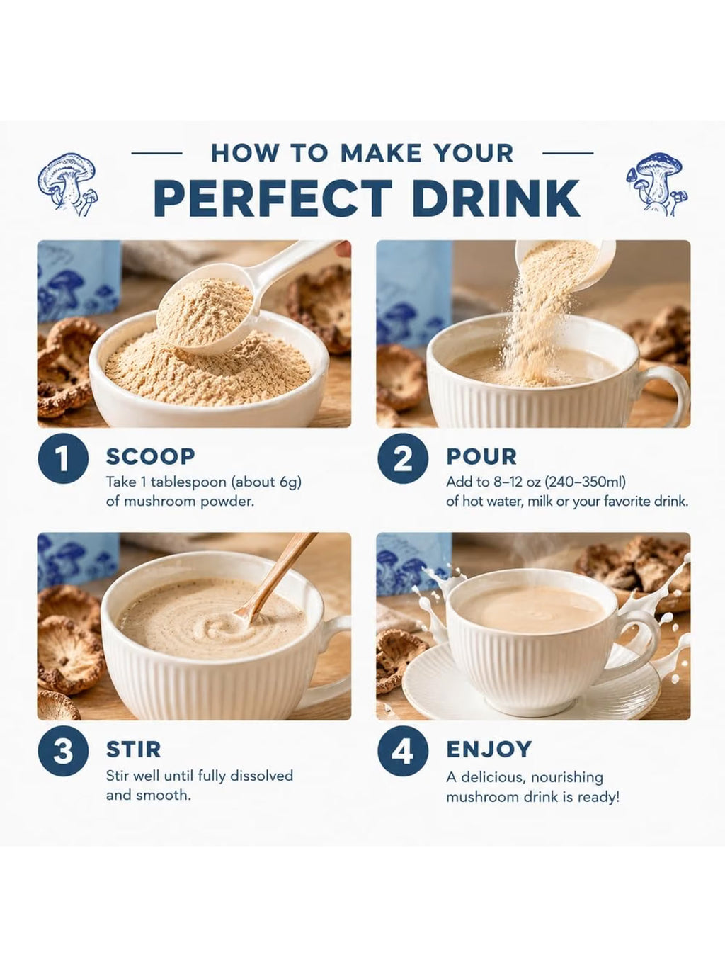 INKEEP Mushroom Probiotics Creamer – Plant-Based Non-Dairy Coffee Creamer with 7 Adaptogenic Mushrooms for Gut-Friendly Balance, 30 Servings