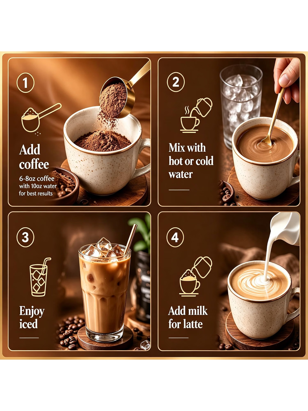 INKEEP 7 Adaptogenic Mushroom Coffee – for Natural Energy & Immune Support, Premium Arabica Instant Coffee